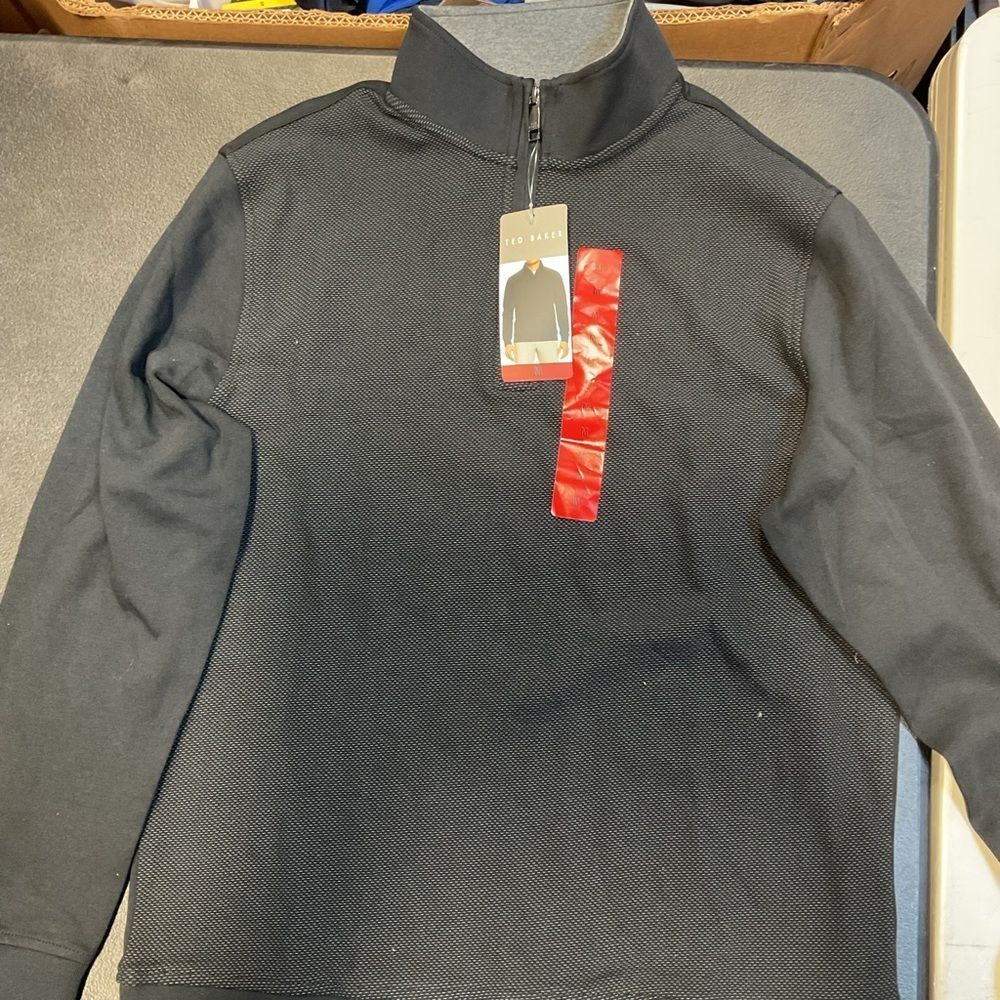 Ted Baker Black 1/4 Zip-Up Sweater